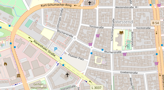 Kletter- und Boulderhalle auf Satellitenbild