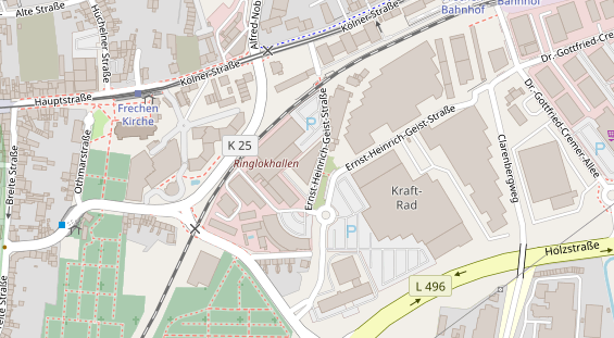 Kletter- und Boulderhalle auf Satellitenbild