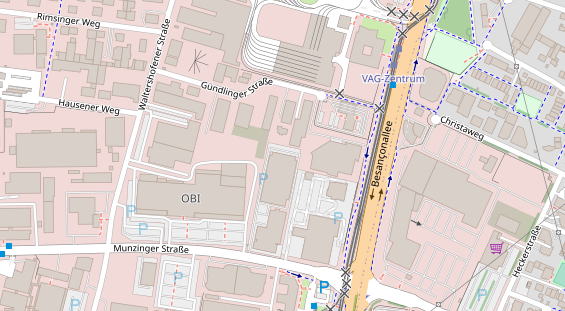 Kletter- und Boulderhalle auf Satellitenbild