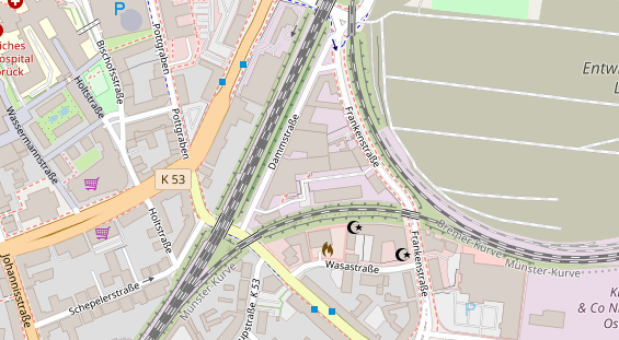 Kletter- und Boulderhalle auf Satellitenbild