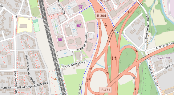 Kletter- und Boulderhalle auf Satellitenbild