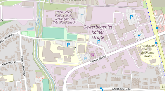 Kletter- und Boulderhalle auf Satellitenbild