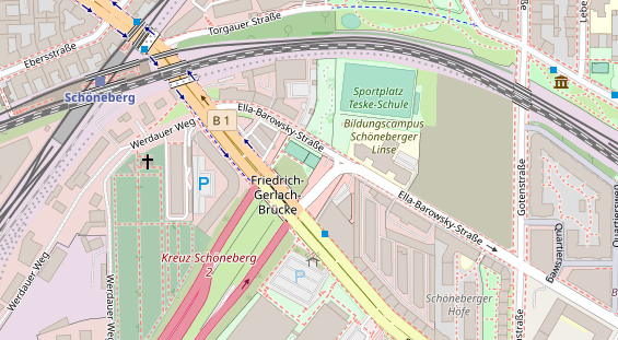 Kletter- und Boulderhalle auf Satellitenbild