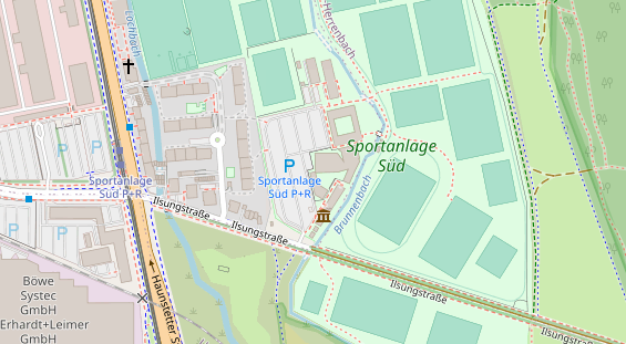 Kletter- und Boulderhalle auf Satellitenbild