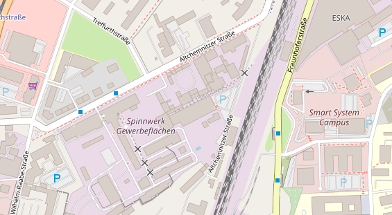 Kletter- und Boulderhalle auf Satellitenbild