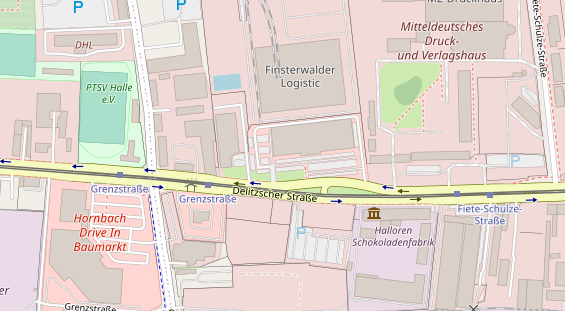 Kletter- und Boulderhalle auf Satellitenbild