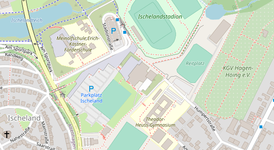 Kletter- und Boulderhalle auf Satellitenbild
