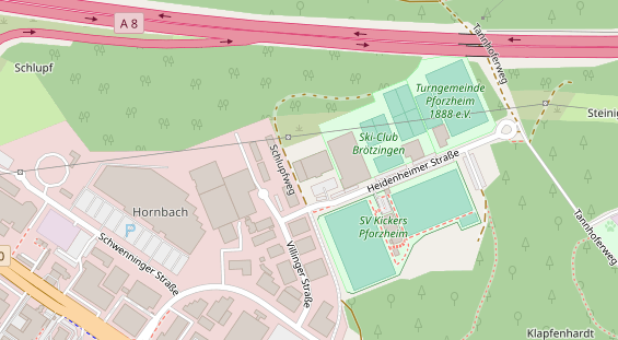 Kletter- und Boulderhalle auf Satellitenbild